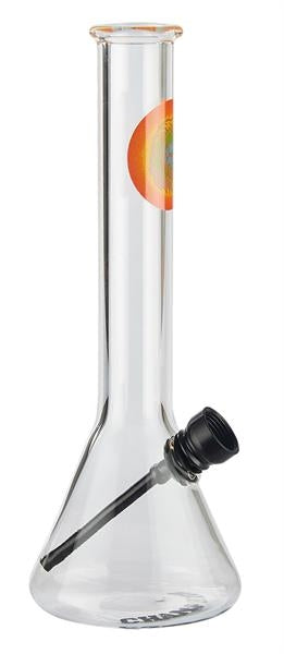 Glas Mini Kolben Bong Beaker, ca. 20cm "Champ High Chemistery"