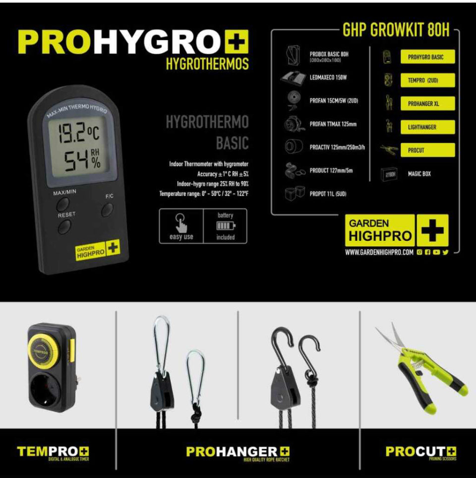 Grow Zelt Set 80x80x180 cm | LED mit 150 Watt | Garden Highpro