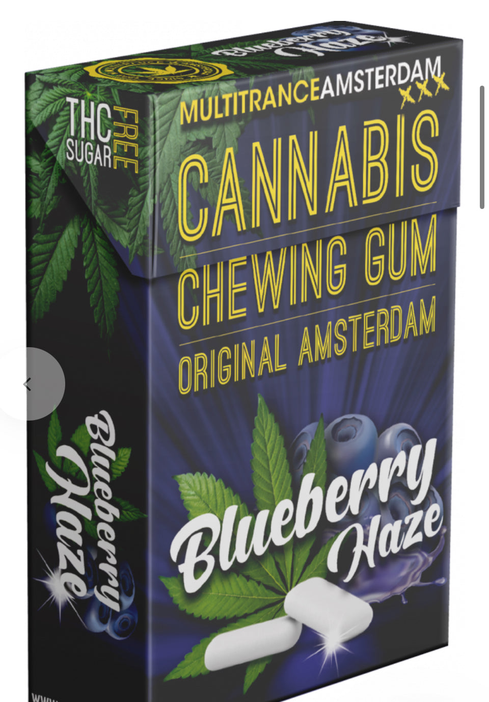 Cannabis Blueberry Haze Kaugummi (zuckerfrei)