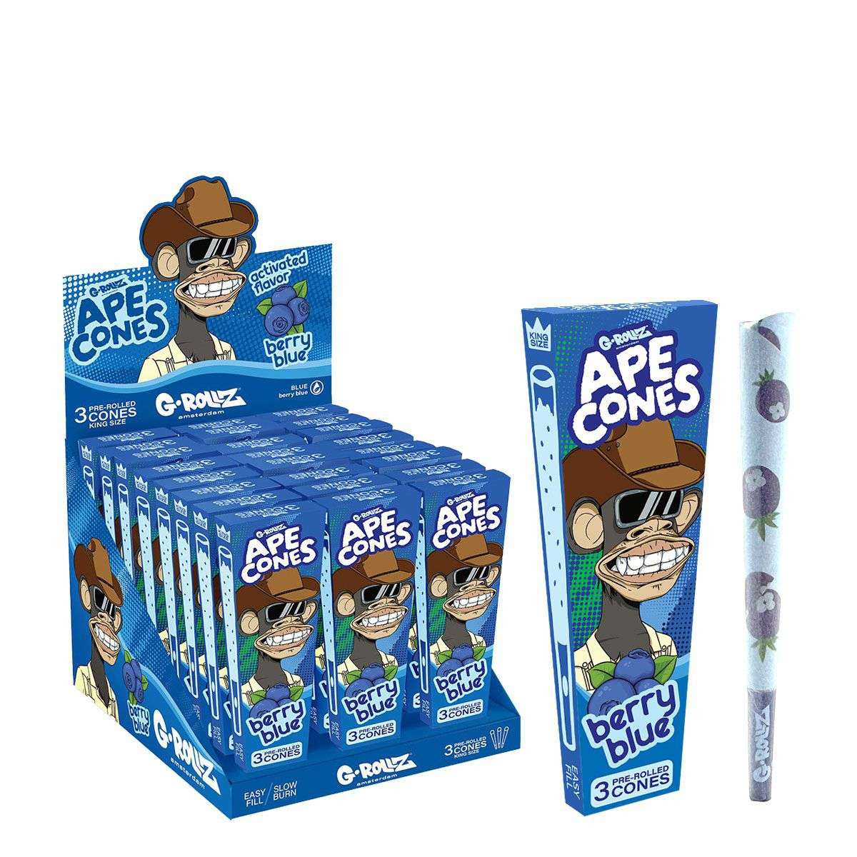 G-Rollz | Ape Cones "Berry Blue" - 3 Pop Cones