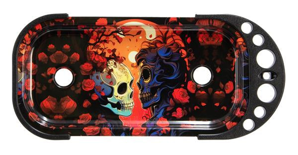 G-PIN Rolling Set Console Drehtablett mit Aufsteller und Zubehör, "Two Skulls"