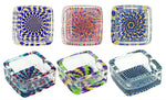 Bild in Galerie laden, Glas-Aschenbecher eckig "Psychedelic"