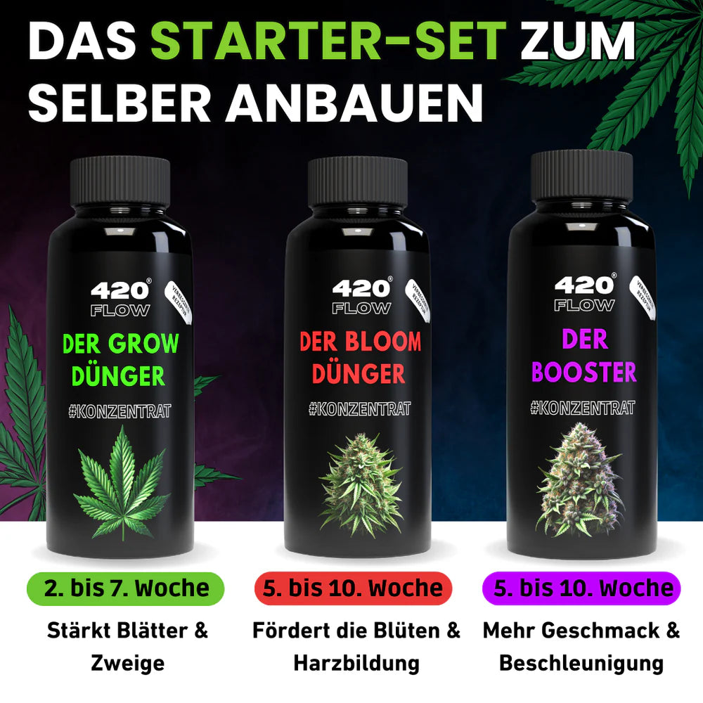 Das Starter Set Grow, Bloom & Booster 3 x 500ml