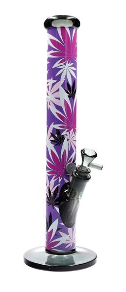 FIRE-FLOW™ X Black Leaf Glas Bong Zylinder