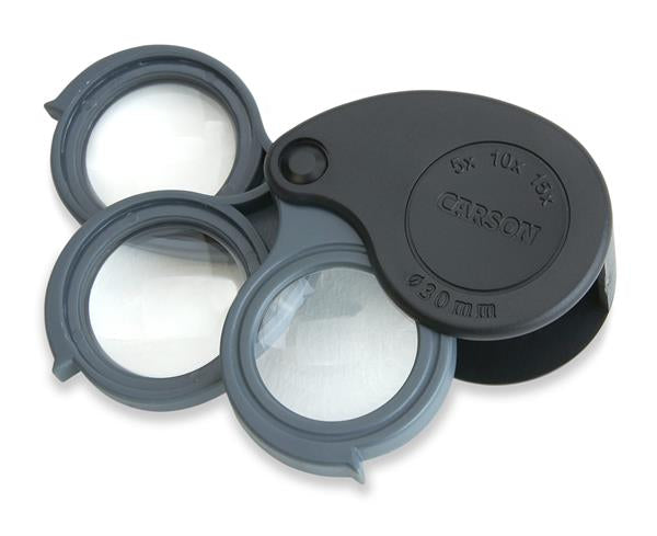 Lupe TriView™ 5x/10x/15x Klapplupe mit integrierter Schutzhülle