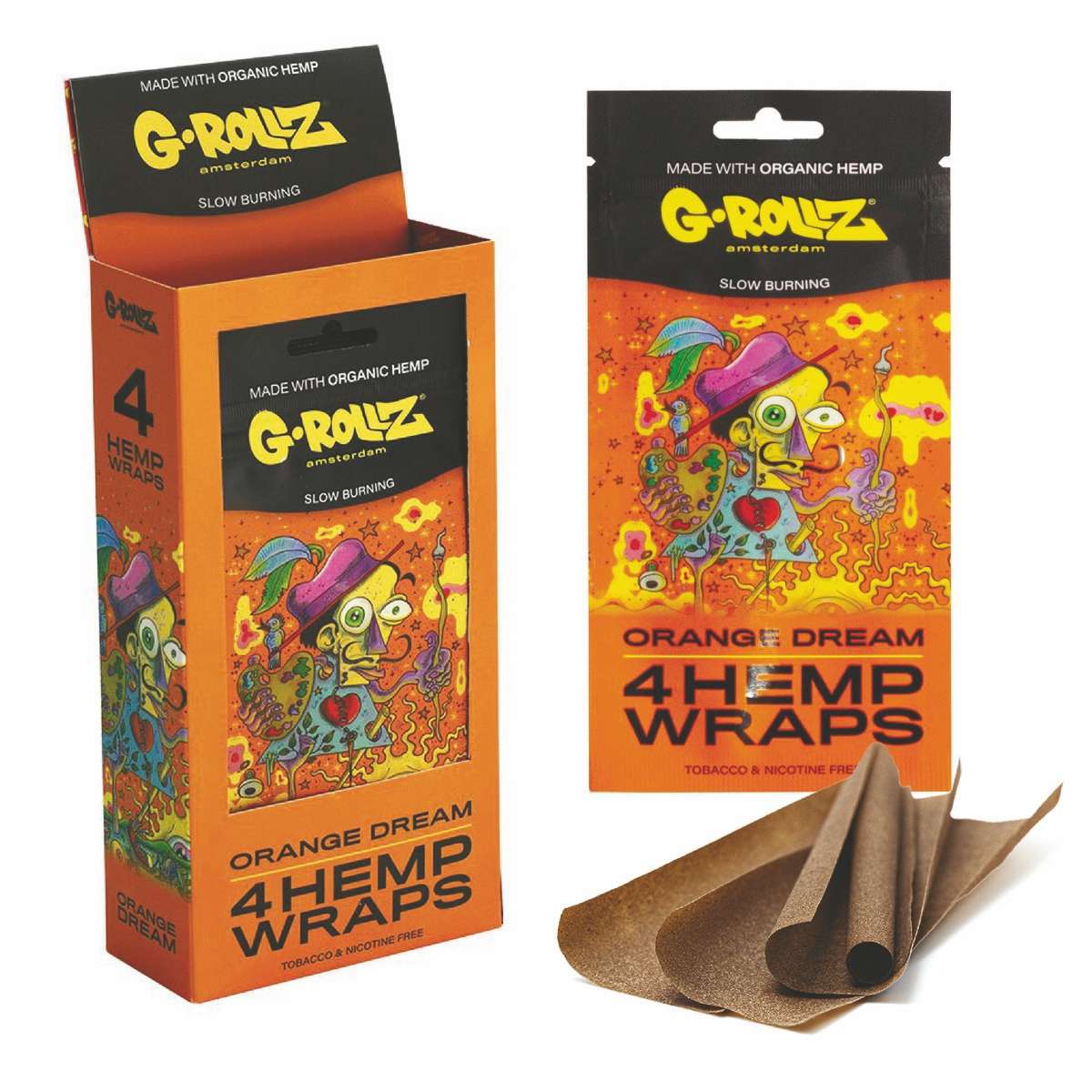 G-Rollz | 4x 'Orange Dream' Hemp Wraps