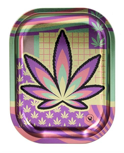 Rolling Tray Dreh-Tablett, Metall, MICRO "LEAVES #36 4/4 Metallic"