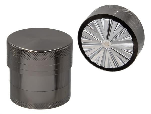 Metall Grinder/Pollinator 4 part, ø 66mm, rauchgrau/gun "Spiral"