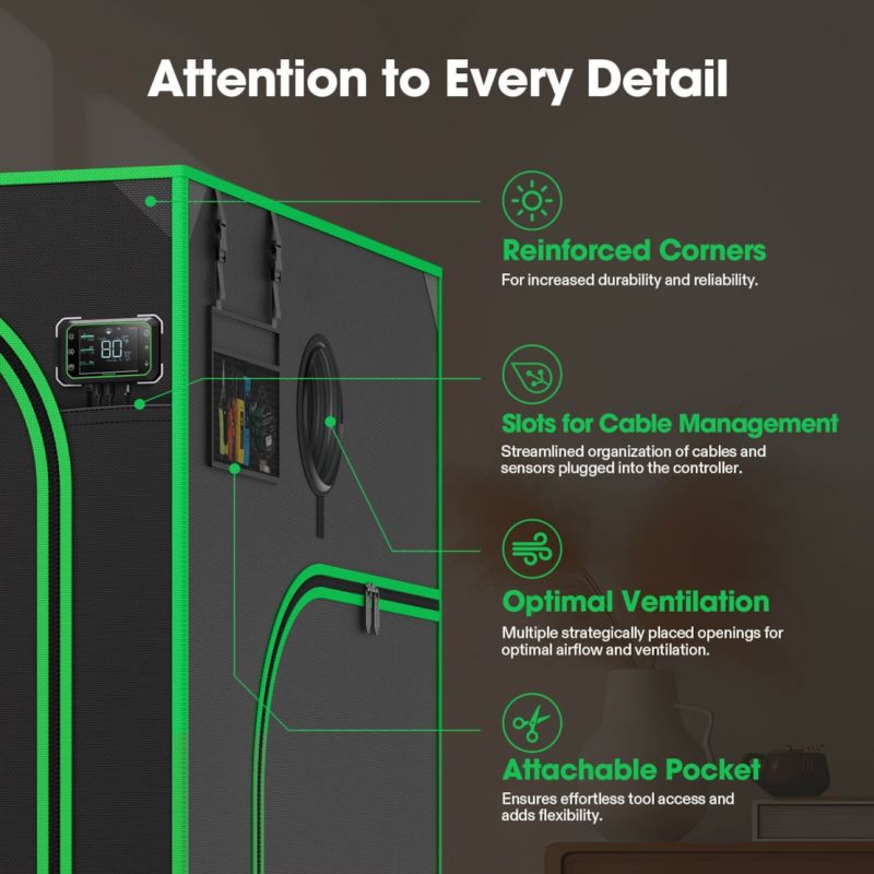 Smart Grow Zelt Komplettset (80x80x160)