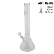 Leaf | Leaf Beaker Glass Bong- H:35cm- Ø:40mm - Socket:14.5mm - WT:4mm (circa)