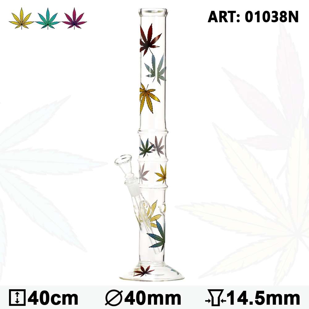 Leaf | Multi Leaf Glas – Bong - H:40cm- Ø:40mm- Sockel:14.5mm
