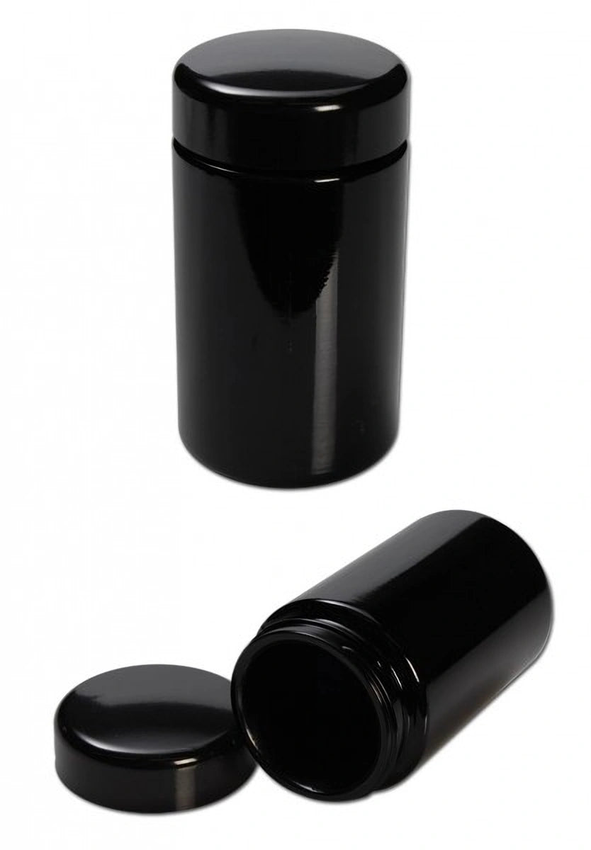 Vorrats-Glas, Violett Glas, Aufbewahrung mit schw. Deckel