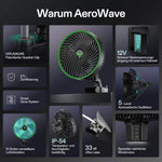 Bild in Galerie laden, AeroWave E6 Gen2 Clip Fan ( Ventilator ), EC-Motor, mit automatischer Oszillation, Luftzirkulator für die Growbox, Schwarz