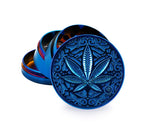 Bild in Galerie laden, B4 FIRE-FLOW™ Metal Grinder Icy Blue Trance Leaf (⌀50 mm / 4-parts)