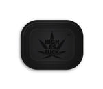 Bild in Galerie laden, B4 FIRE-FLOW™ Metal Rolling Tray High as Fuck Black on Black (140 mm x 180 mm)
