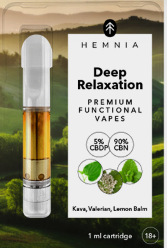 Deep Relaxation - CBDP und CBD Kartusche, Kava, Baldrian, Zitronenmelisse, 1ml