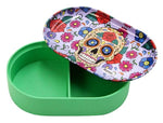 Bild in Galerie laden, Hanfplastikdose Oval mit Metall Drehtablett - 2in1 "La Catrina"
