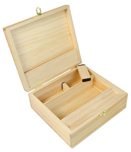 Dreh-Tray / Aufbewahrungsbox Holz "Beaver", quadr. groß