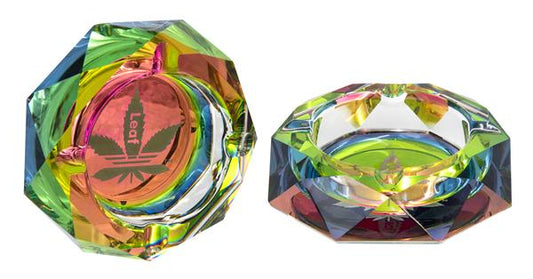 Glas Aschenbecher Rainbow "Leaf"
