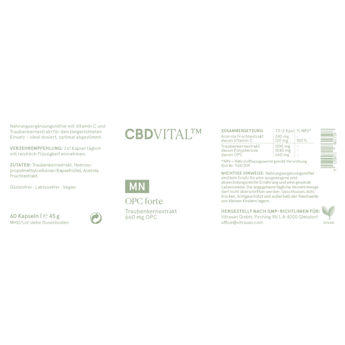 OPC Kapseln aus Weintraubenkern-Extrakt