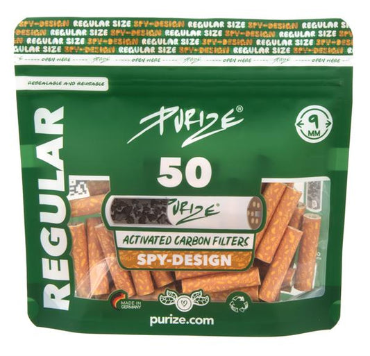 PURIZE Aktivkohlefilter SPY, ø 9mm, 50er Packung