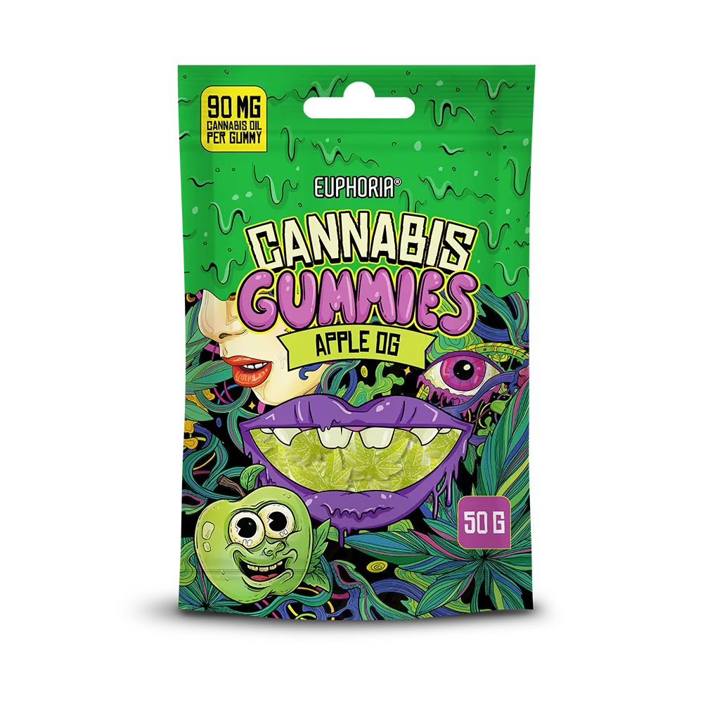 Euphoria Cannabis Gummies Strawberry Haze, Apple OG