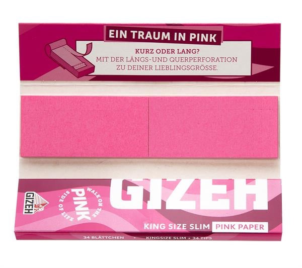 Gizeh EXTRA FINE (Black+Pink) King Size Slim Papers + Tips