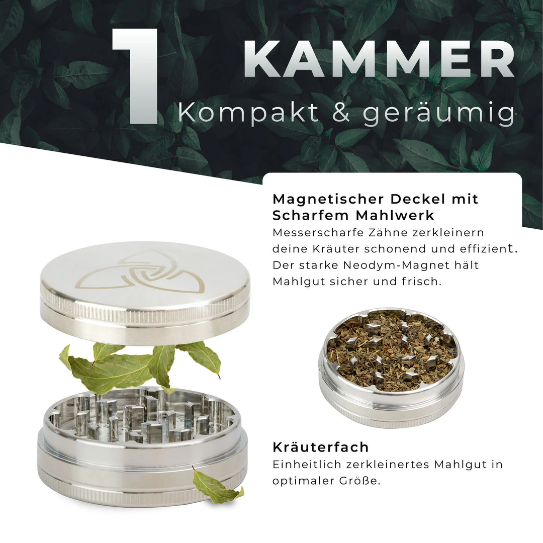 Edelstahl Hizen Grinder 2-teilig 63mm glänzend