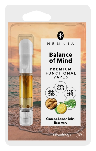 Balance of Mind - Kartusche, CBD, CBG, CBN, Ginseng, Zitronenmelisse, Rosmarin, 1 ml