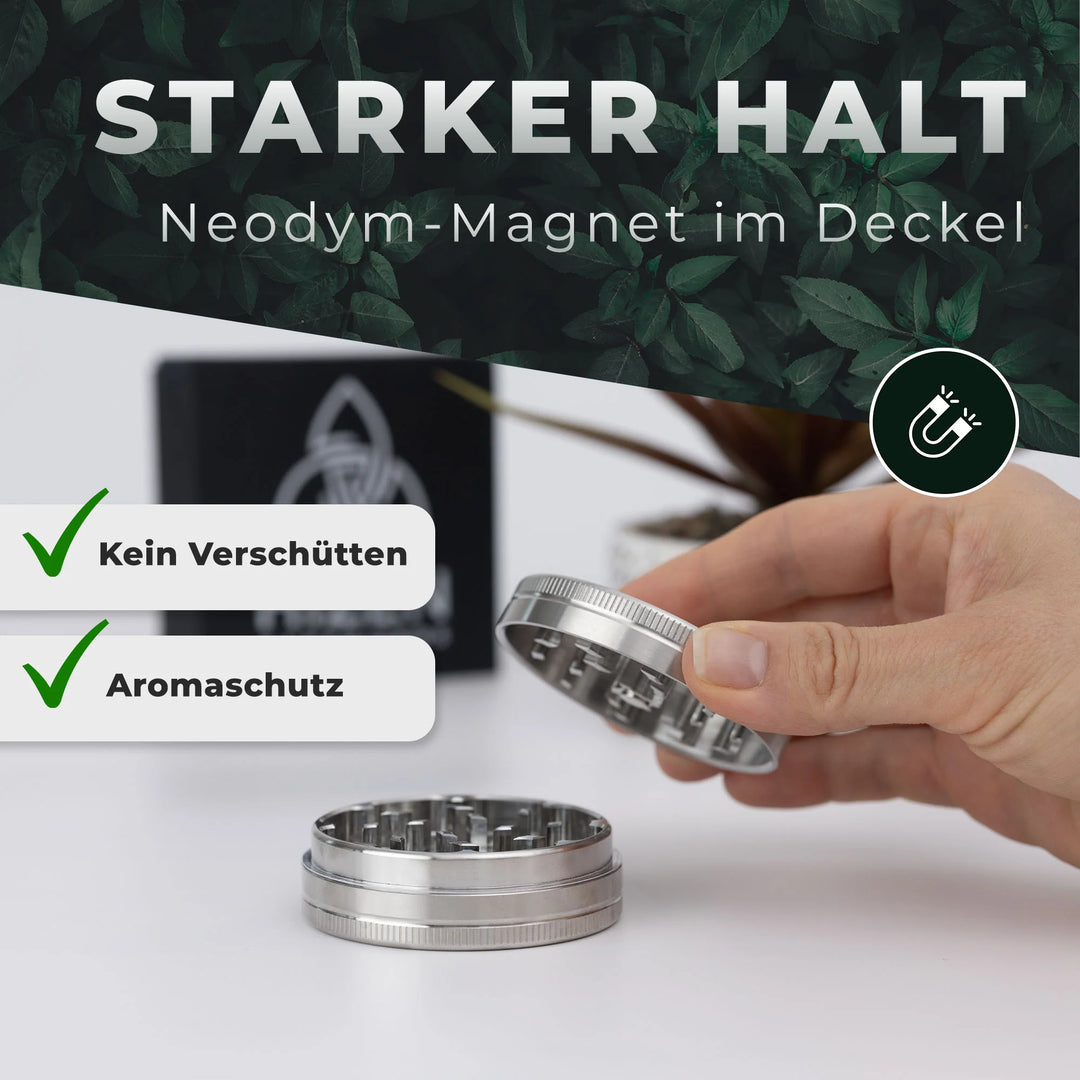 Edelstahl Hizen Grinder 2-teilig 63mm glänzend