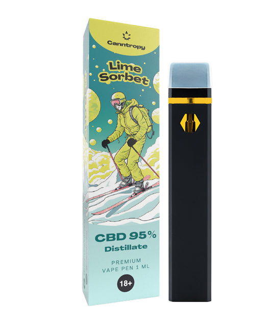 CBD Einweg-Vape-Pen Limettensorbet, CBD 95 %, 1 ml