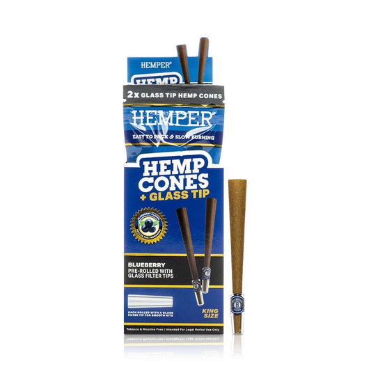 HEMPER King Size Cones + Glass Tip | 2PK