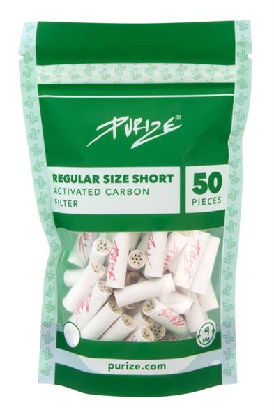 PURIZE Aktivkohlefilter, Regular SHORT ø 9mm, 50er Packung