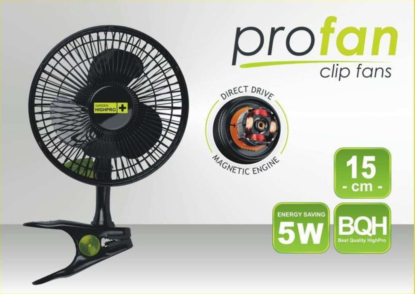 Clip Ventilator 5W | Ø15cm mit Stangenclip | PROFAN PROFESSIONAL | Garden Highpro