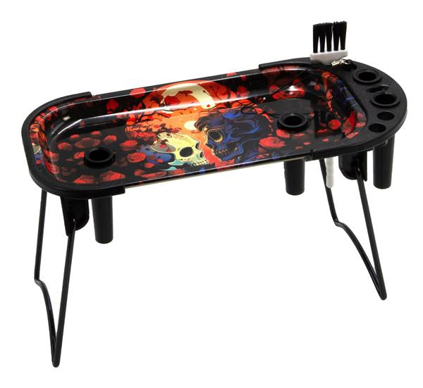 G-PIN Rolling Set Console – Tray mit Aufsteller und Zubehör, "Two Skulls"