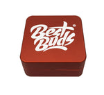 Bild in Galerie laden, Best Buds Flacher quadratischer Aluminium Grinder Grass, 2-teilig, 50 mm