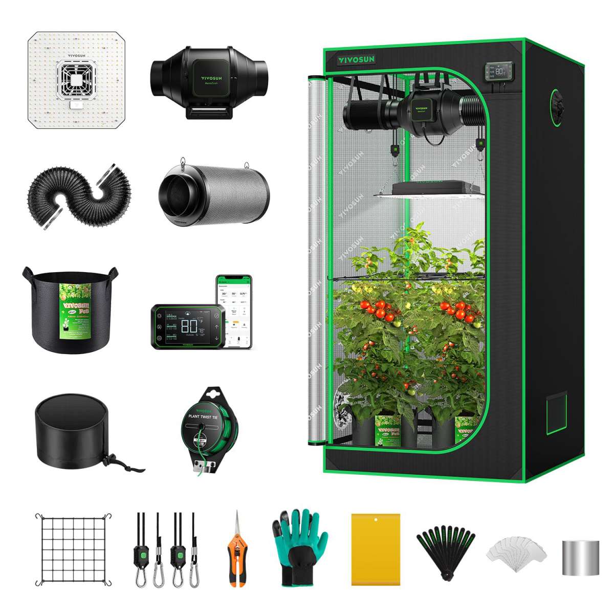 Komplettset Growbox 60x60x160 cm (in 3 Größen) (Zelt)