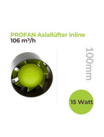 Bild in Galerie laden, Abluft Lüfter Ø100mm | 106 m³/h | 15 Watt | Axiallüfter Inline | Garden Highpro