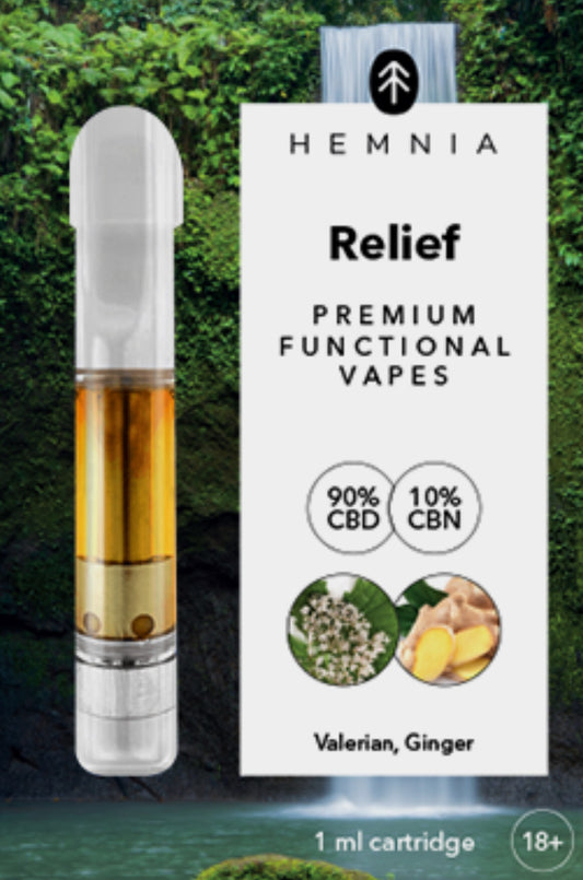 Relief CBD Kartusche, CBD, CBN, Baldrian, Ingwer, 1 ml