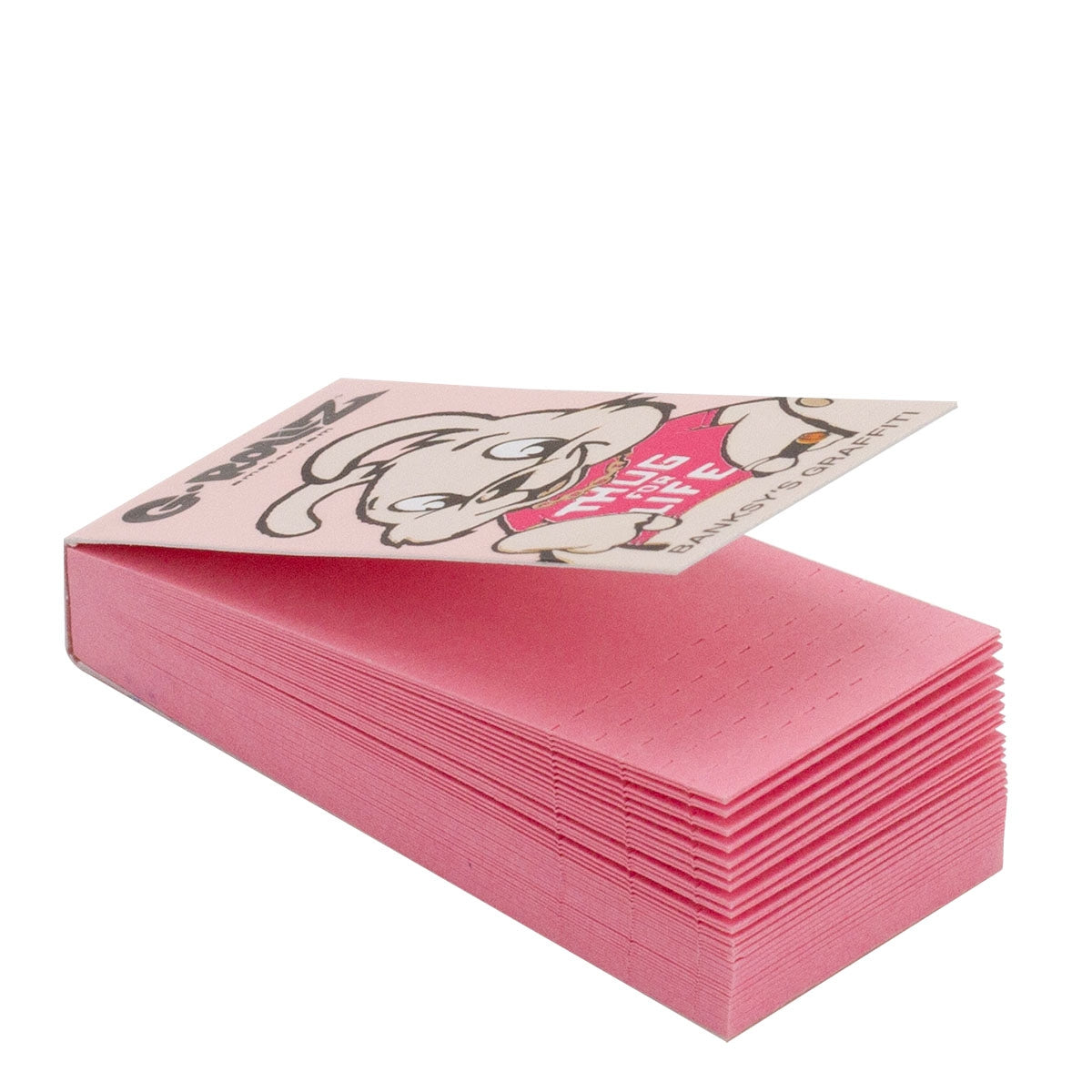 G-Rollz | Banksy's Graffiti 'Thug for Life' PINK Filter Tips 2,5 X 6cm 50 Tips Book