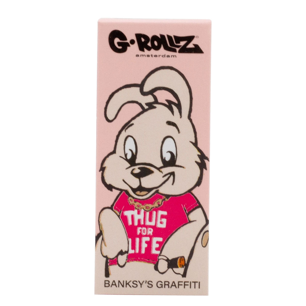 G-Rollz | Banksy's Graffiti 'Thug for Life' PINK Filter Tips 2,5 X 6cm 50 Tips Book