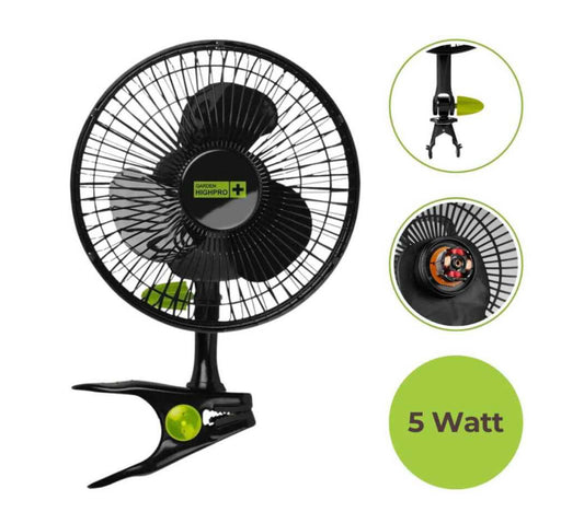 Clip Ventilator 5W | Ø15cm mit Stangenclip | PROFAN PROFESSIONAL | Garden Highpro