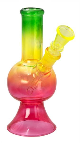 Mini Glas-Bong, ca. 15cm, ø 32mm "Rasta"