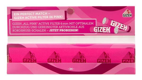 Gizeh Extra Fine (Black+Pink) King Size Slim Papier