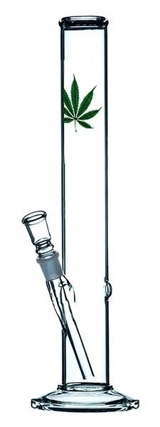 Glas Bong Zylinder Hangover "Leaf Design", 40cm, ø 50mm