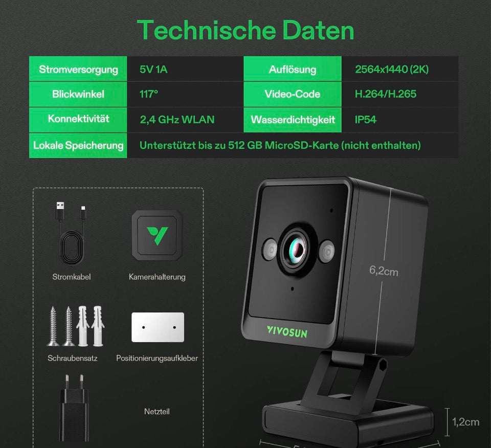 GrowCam C4, 2K-QHD-WLAN-Smart-Kamera für Growzelte