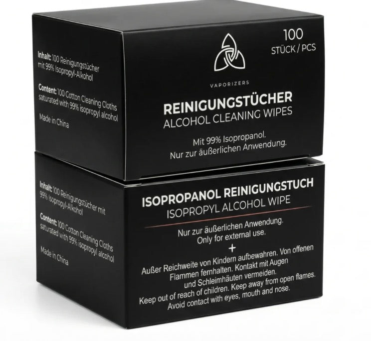 HIZEN Alkohol-Reinigungstücher – 99 % Isopropanol, 100 Stk., 100 % Baumwolle