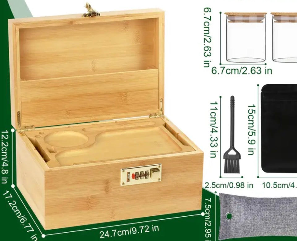 Bambus Box mit Zahlenschloss 24,7x17,2x 12,2cm