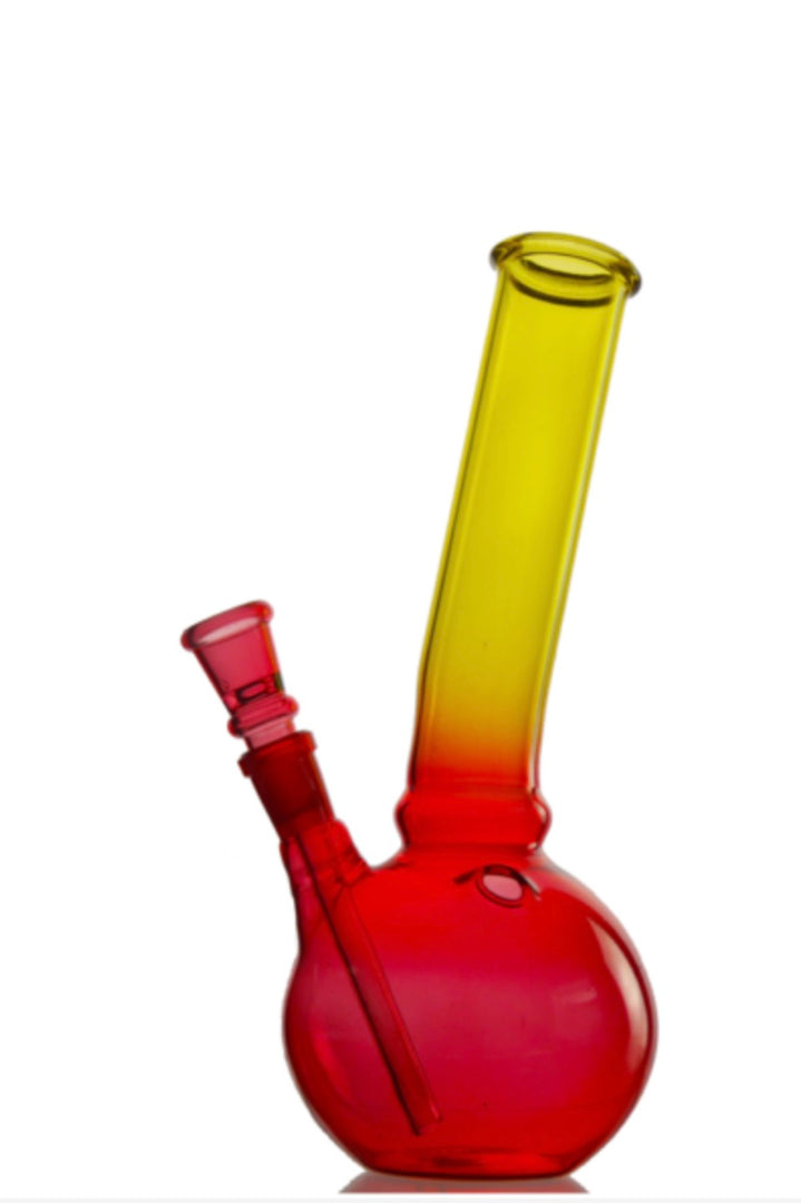 GLASBONG, 2 FARBEN (ROT/GELB), 24 CM, 1 X 4.5 MM. MIT EINEM RING.