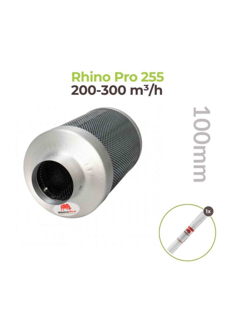 Aktivkohlefilter 100mm x 300mm | Rhino Hobby 225 | 100mm Flansch | 150 - 300m³/h